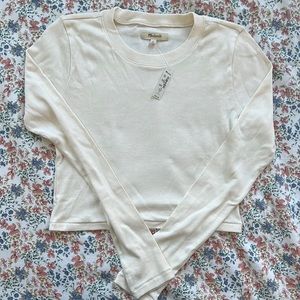 NWOT Madewell Fine Ribbed Supercrop Tee